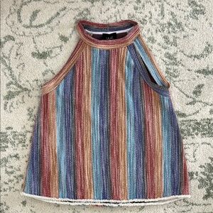 W5 Multicolor Striped Halter Top